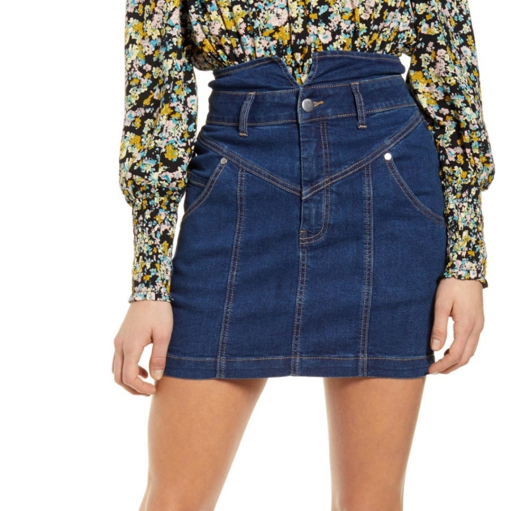 PTCL Yoke Seam Demin Skirt